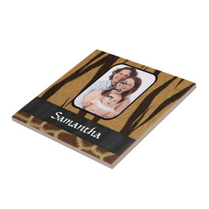 Animal print photo background ceramic tile