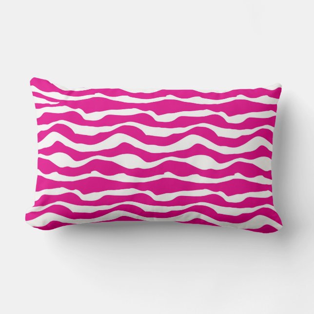 Animal Print Pink and White Lumbar Cushion (Front)