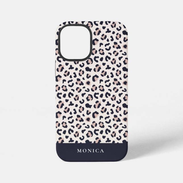 Animal print pink custom name  iPhone case (Back)