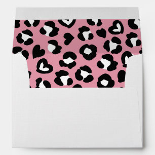Animal Print, Pink Leopard, Cheetah Spots, Hearts Envelope