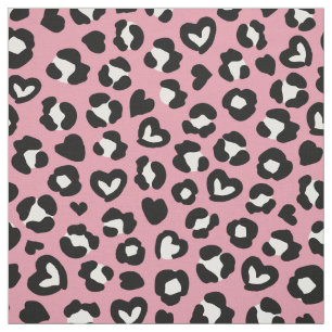 Animal Print, Pink Leopard, Cheetah Spots, Hearts Fabric