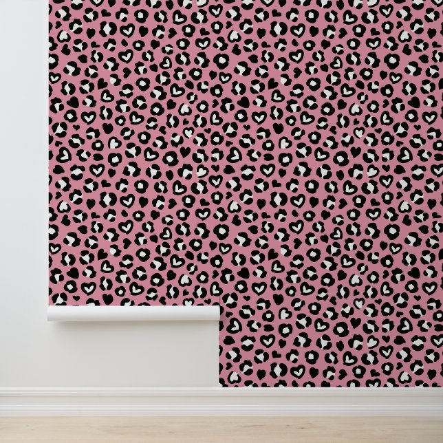 Animal Print, Pink Leopard, Cheetah Spots, Hearts Wallpaper (Application)