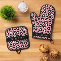 Animal Print, Pink Leopard, Hearts, Your Name