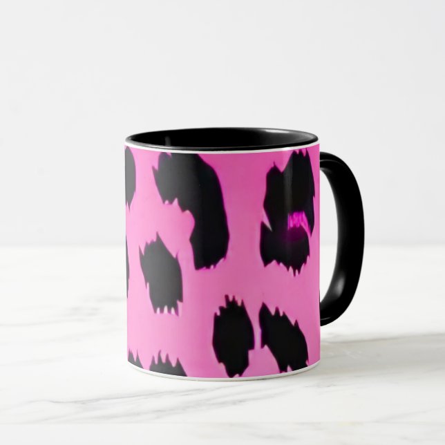 Animal Print Pink Leopard Mug (Front Right)