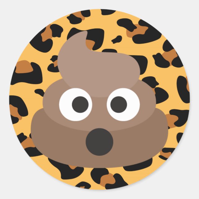 Animal Print Poop Emoji Stickers (Front)