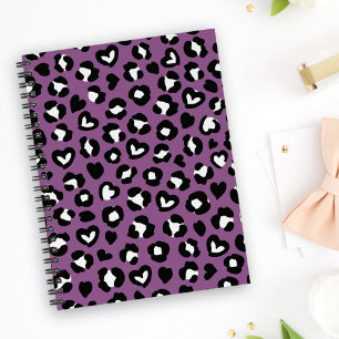 Animal Print, Purple Leopard, Cheetah Spots, Heart Notebook