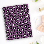 Animal Print, Purple Leopard, Cheetah Spots, Heart Planner<br><div class="desc">Elegant,  stylish and sophisticated pattern with leopard spots and hearts in purple and black colour. Modern and trendy gift,  perfect for the animal print lover in your life.</div>