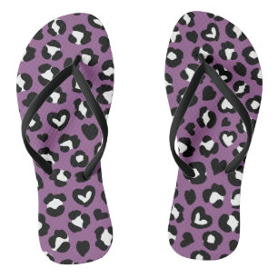 Animal Print, Purple Leopard, Cheetah Spots, Heart Thongs