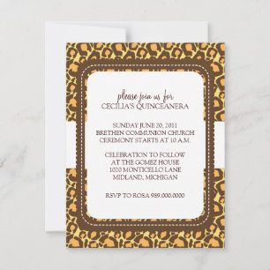 Animal Print Quinceanera Party Invitations