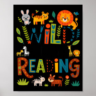 Animal print read a book character kids wild about