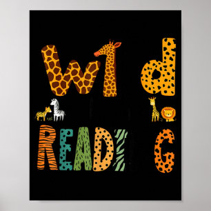Animal print read a book character kids wild about