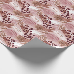 Animal Print Rose Glitter Wrapping Paper Roll