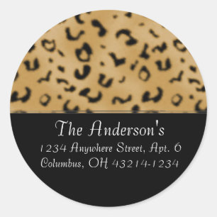 Animal Print Round Address Labels Stickers