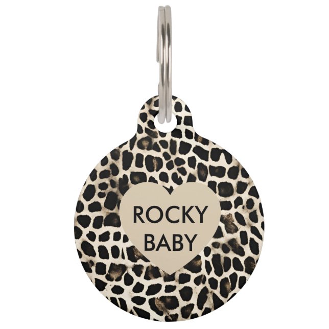 Animal Print - Round Pet Tag (Front)