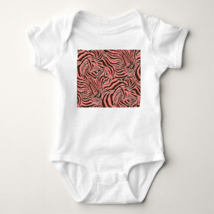 Animal print, seamless zebra pattern. baby bodysuit