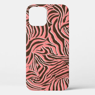 Animal print, seamless zebra pattern. iPhone 12 case