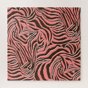 Animal print, seamless zebra pattern. jigsaw puzzle