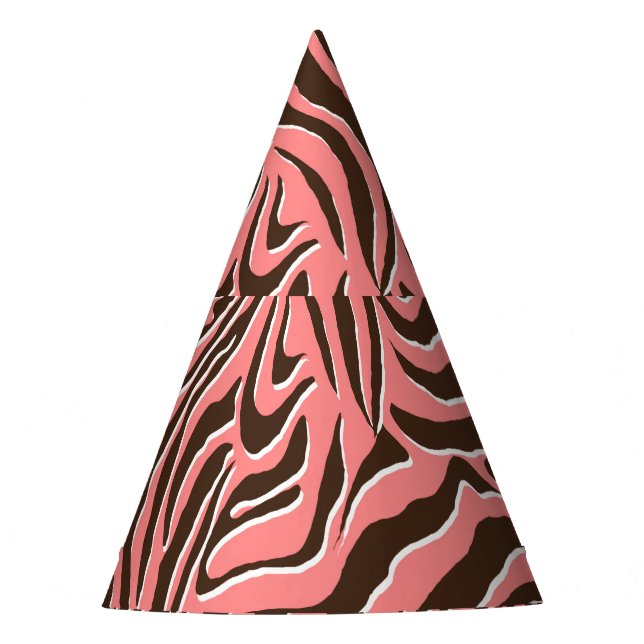 Animal print, seamless zebra pattern. party hat (Front)