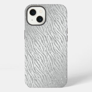 Animal Print Silver Glitter Glam iPhone 13 Case