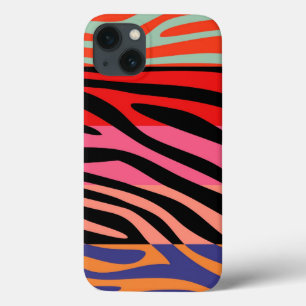 Animal Print Skin Zebra Retro Colourful Pattern 5 iPhone 13 Case