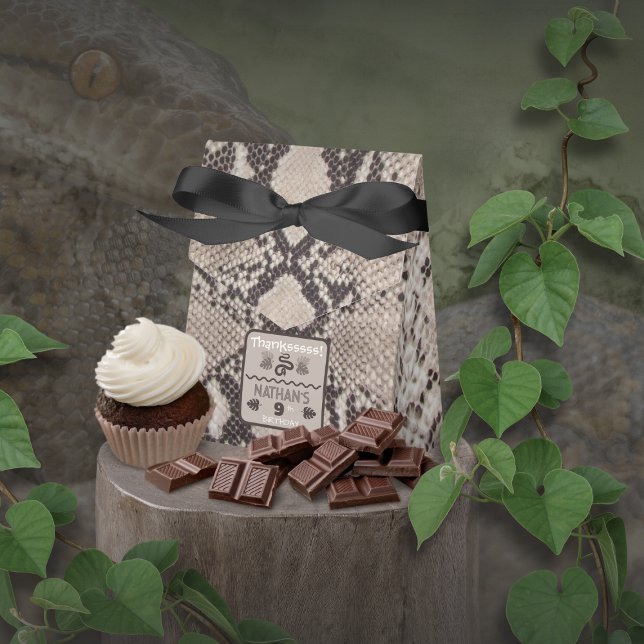Animal Print Snake Taupe Birthday Favour Box (Creator Uploaded)