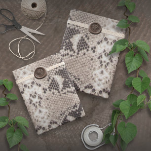 Animal Print Snake Taupe Wrapping Paper