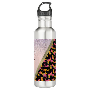 Animal Print Sparkle Monogrammed Name    710 Ml Water Bottle
