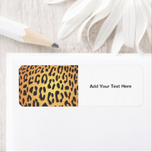 Animal Print, Spotted Cheetah - Black Yellow Return Address Label