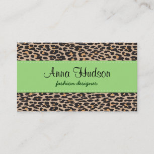 Animal Print, Spotted Leopard - Brown Black Business Card