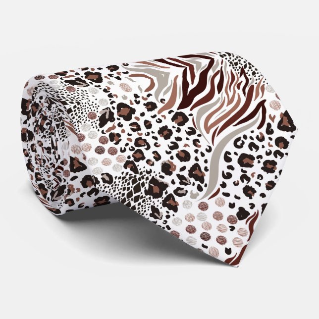 Animal Print  Tie (Rolled)