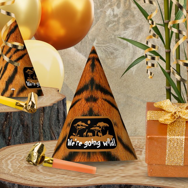 Animal Print Tiger Birthday Party Hat (Creator Uploaded)
