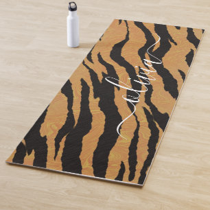 Animal Print, Tiger Personalised Name Yoga Mat