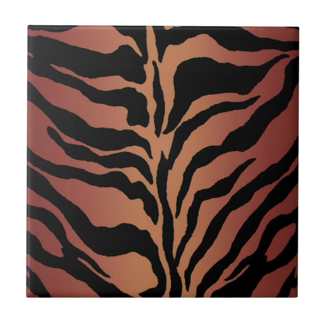 Animal Print Tiger Striped Home Decor Ceramic Tile (Front)