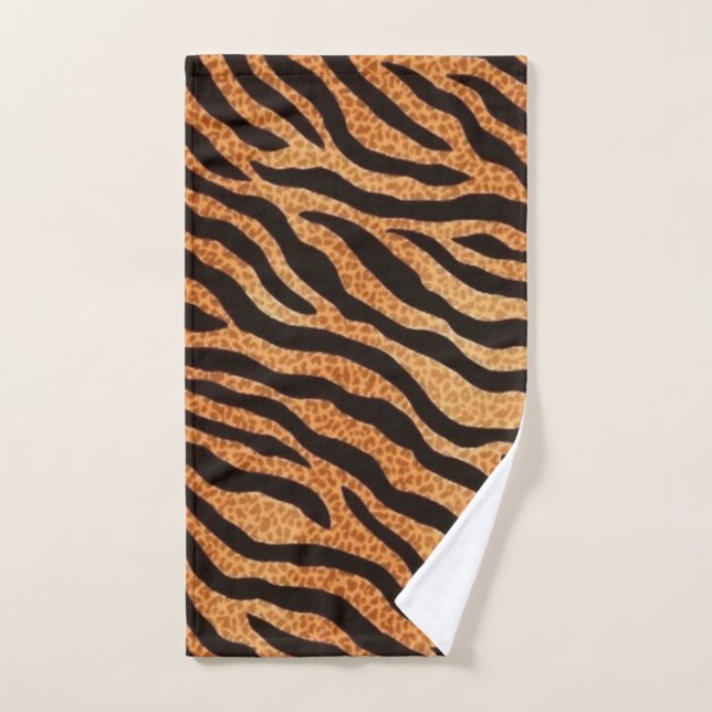 Animal Print Tiger Stripes Pattern Beverage Hand Towel (Hand Towel)