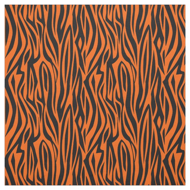 animal print tiger stripes wild orange fabric (Swatch)