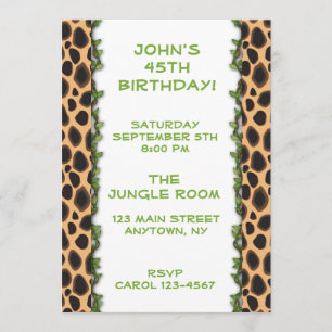 Animal Print Vines Invitation