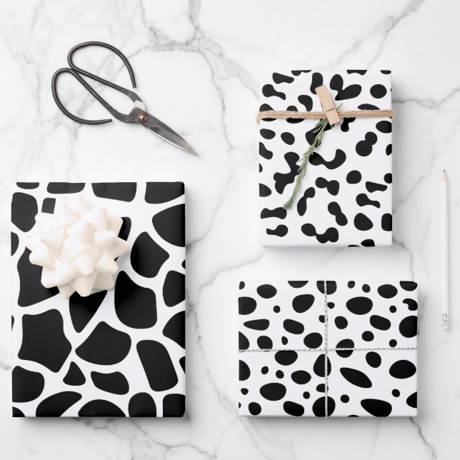 Animal Print Wild Animals Pattern Birthday Wrapping Paper Sheet (Front)