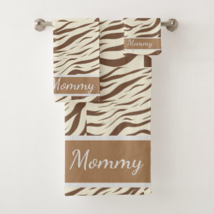 Animal print ,zebra Africa animal wildlife print  Bath Towel Set