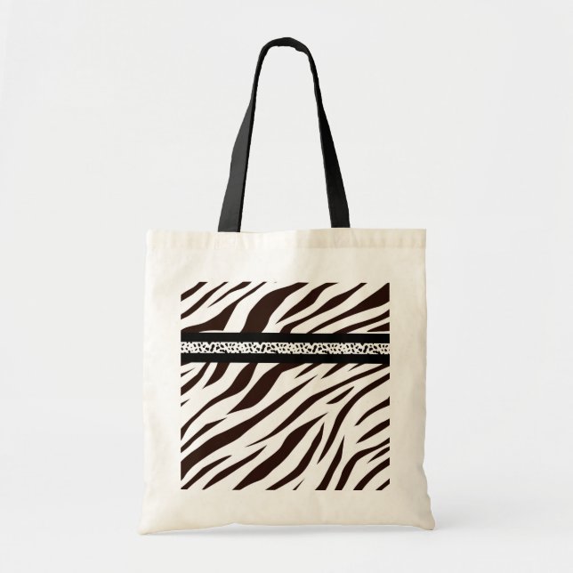 Animal print zebra black and white bag market (Front)