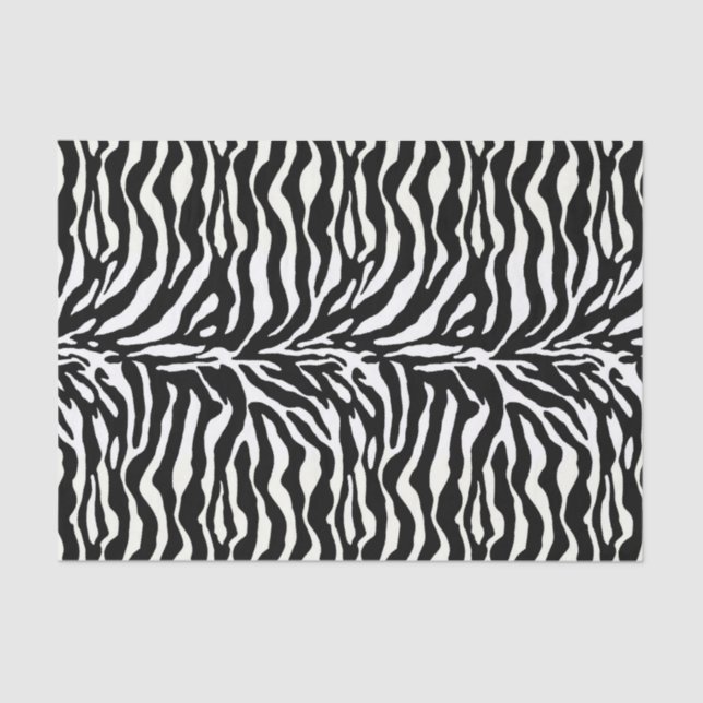 Animal Print, Zebra in Black and White Tissue Paper (Front)
