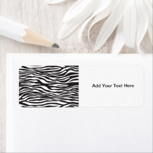Animal Print, Zebra Stripes - Black White Return Address Label