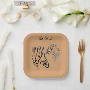 Animal Print Zebras Paper Plate