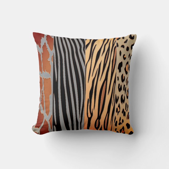 Animal Printed Zebra Stripe Pillow (Front)