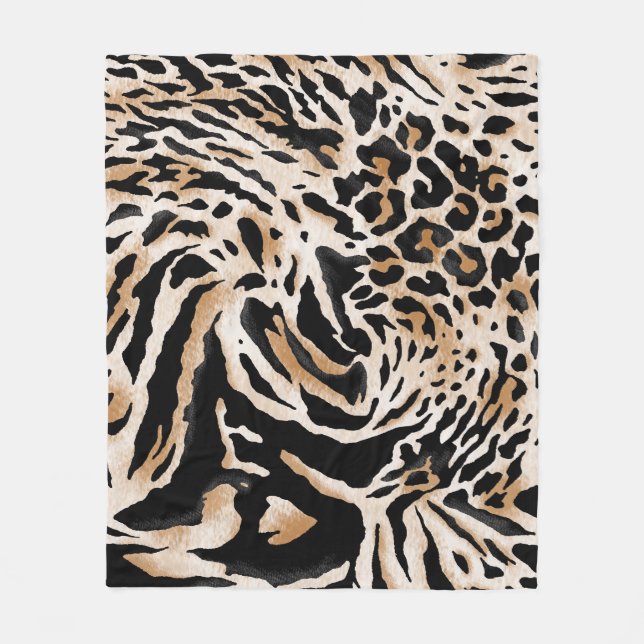Animal Prints: Leopard Zebra Tiger Fleece Blanket (Front)