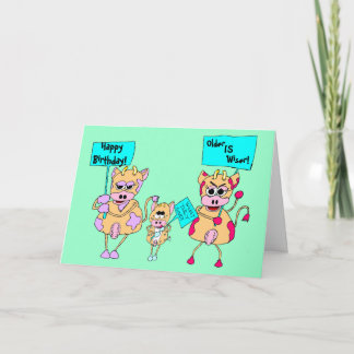 Animal protesters; Happy Birthday!, Card