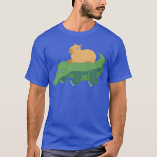 Animal Pun Capybara Riding Crocodile funny T-Shirt