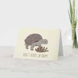 Animal Pun: Don't Hurry Be Happy Note Card