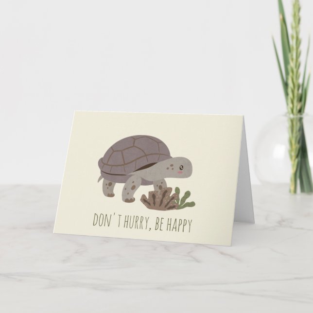 Animal Pun: Don't Hurry Be Happy Note Card (Front)