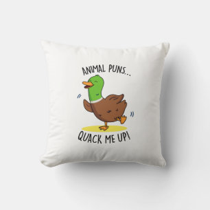 Animal Puns Quack Me Up Funny Duck Pun  Cushion
