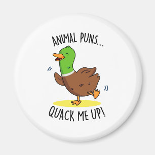 Animal Puns Quack Me Up Funny Duck Pun  Magnet